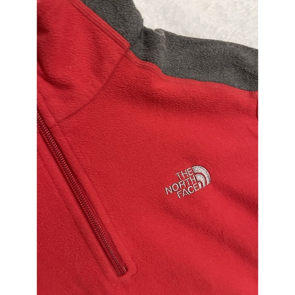 The North Face Fleece Full Zip Jacket Red Gray Youth Boys Size XL 18/20 - Picture 3 of 4